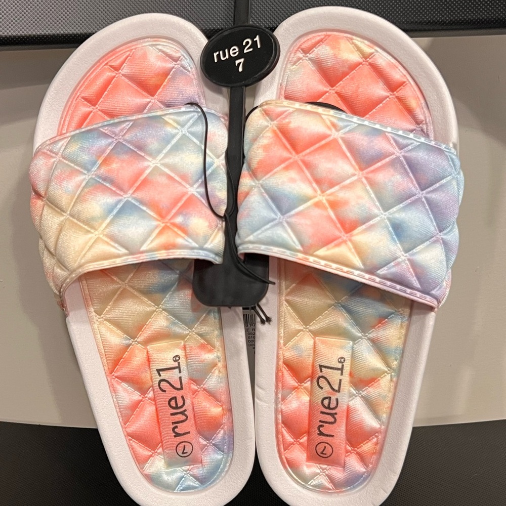 Rue21 Quilted Tie-Dye Slides